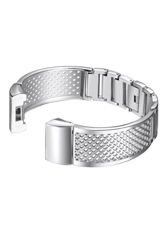 ISank Replacement Watch Band For Fitbit Charge 2 Silver  - Image 1