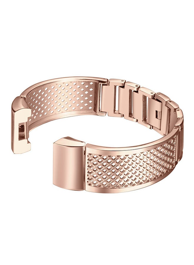 ISank Steel Replacement Watch Band For Fitbit Charge 2 Rose Gold - Image 1