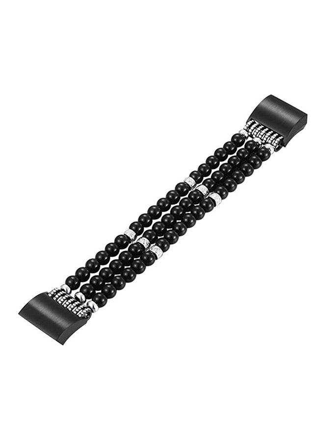 ISank Replacement Band For Fitbit Charge 2 Black/Silver  - Image 2