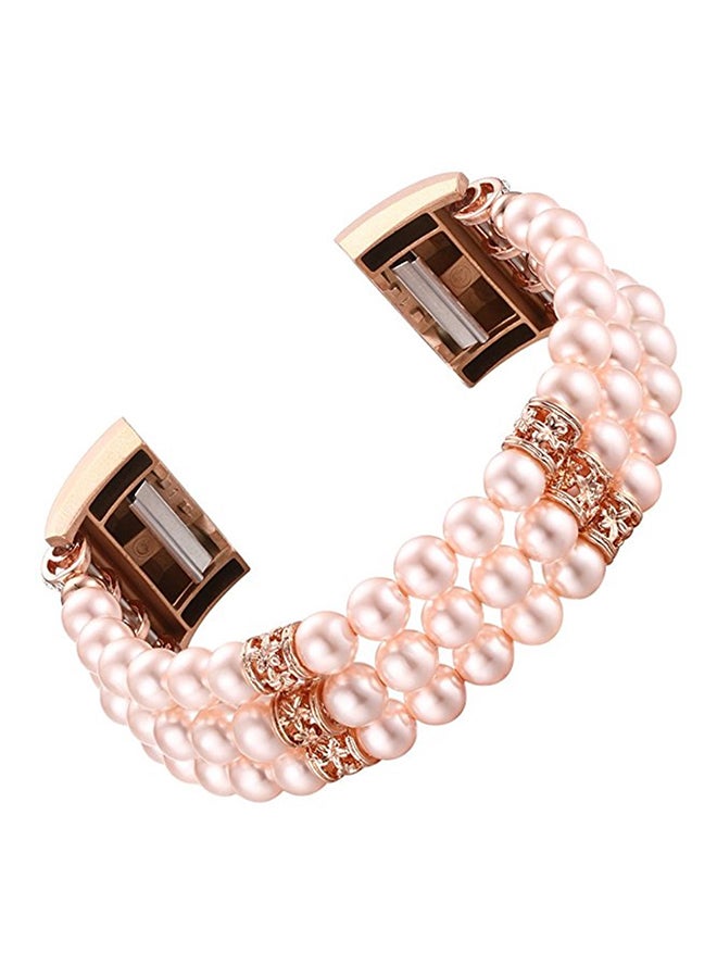 ISank Replacement Band For Fitbit Charge 2 Pink/Gold  - Image 1