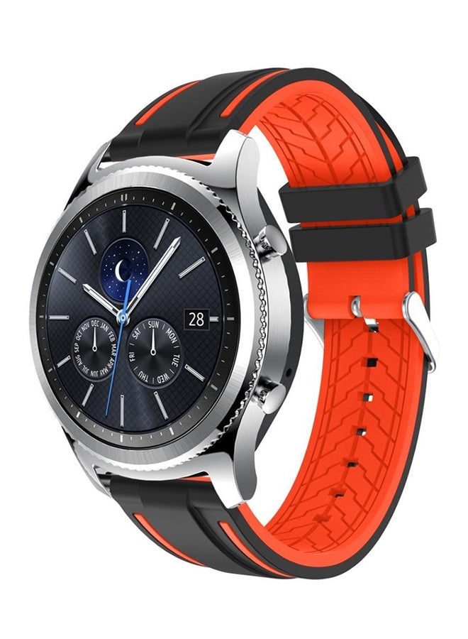ISank Replacement Watch Band For Samsung Gear S3 Frontier/Classic Orange/Black - Image 3
