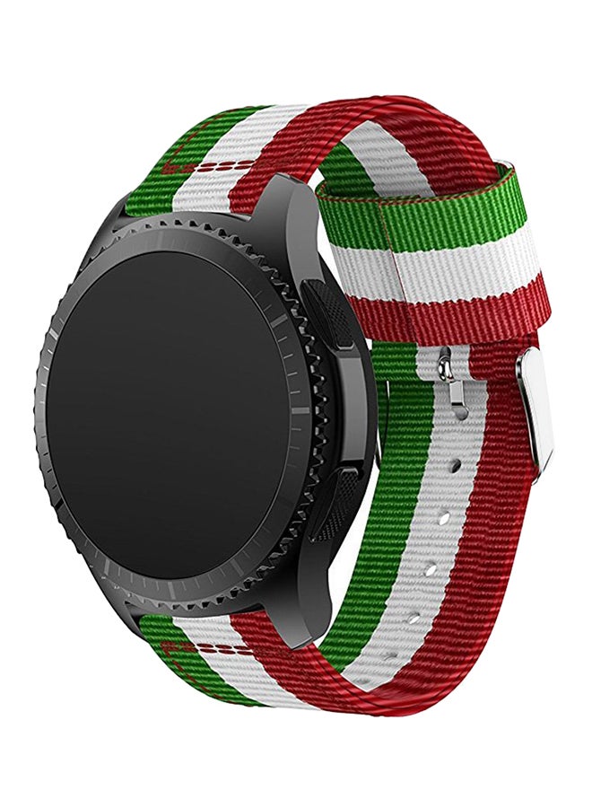 ISank Replacement Watch Band For Samsung Gear S3 Frontier/S3 Classic Green/White/Red - Image 3