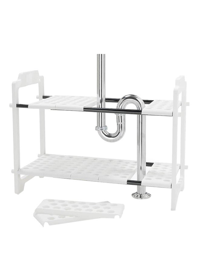 منظم رفوف ما تحت المكتب أبيض/فضي 17.25x11x2.75بوصة