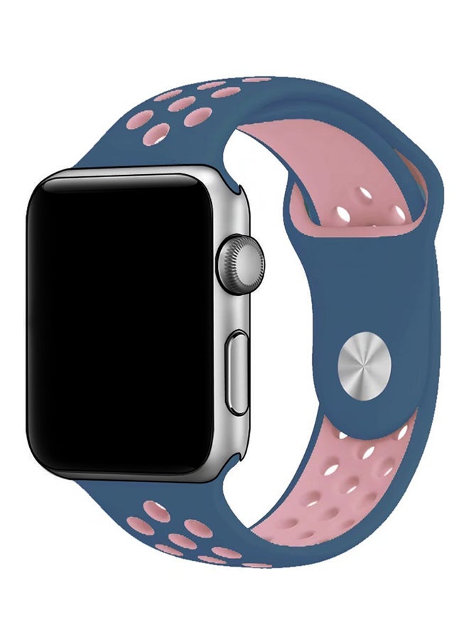 لنكوو سوار قابل بديل لساعات أبل أزرق/ وردي - Image 3