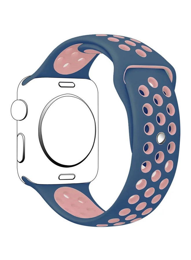 لنكوو سوار قابل بديل لساعات أبل أزرق/ وردي - Image 2