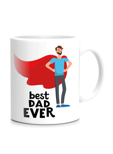 Best Dad Ever Printed Mug White/Red/Black 10cm