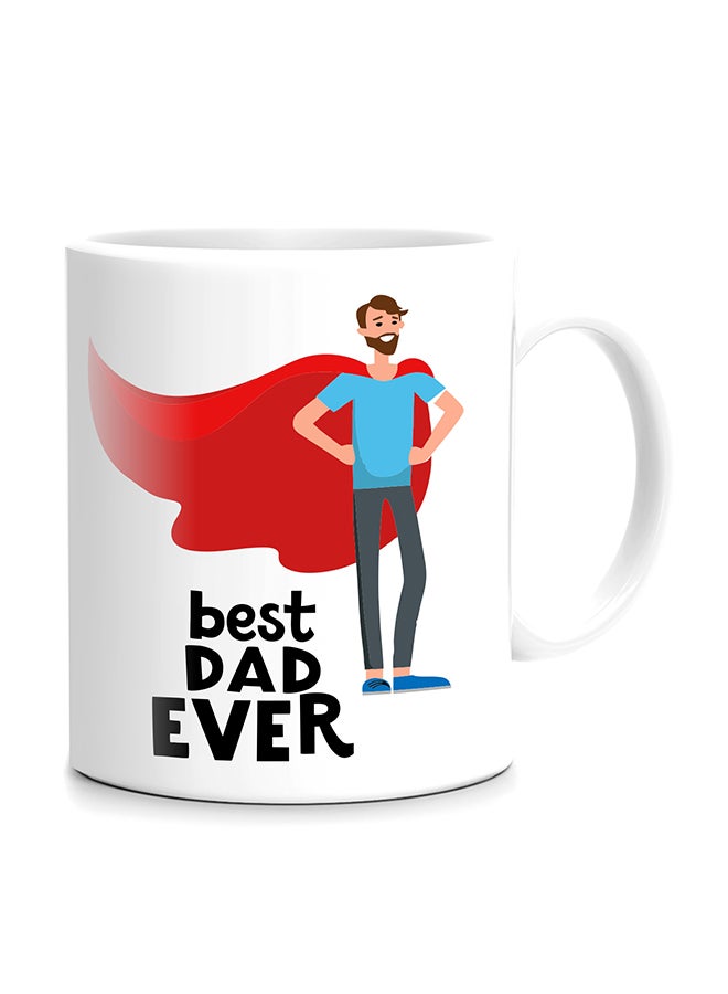 Fm Styles - Best Dad Ever Printed Mug White/Red/Black 10cm - Image 1