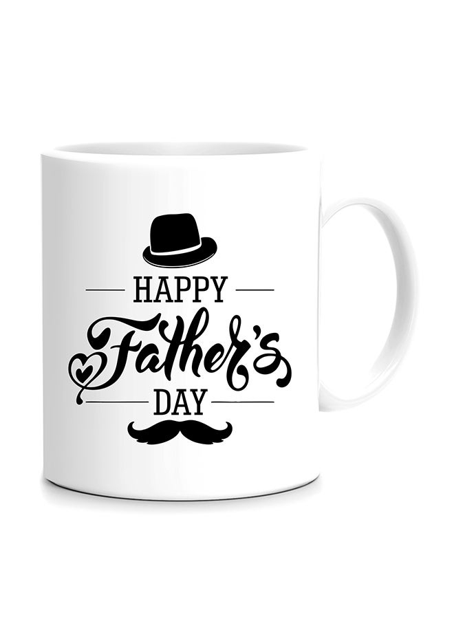 Happy Father's Day Printed Mug White/Black 10cm