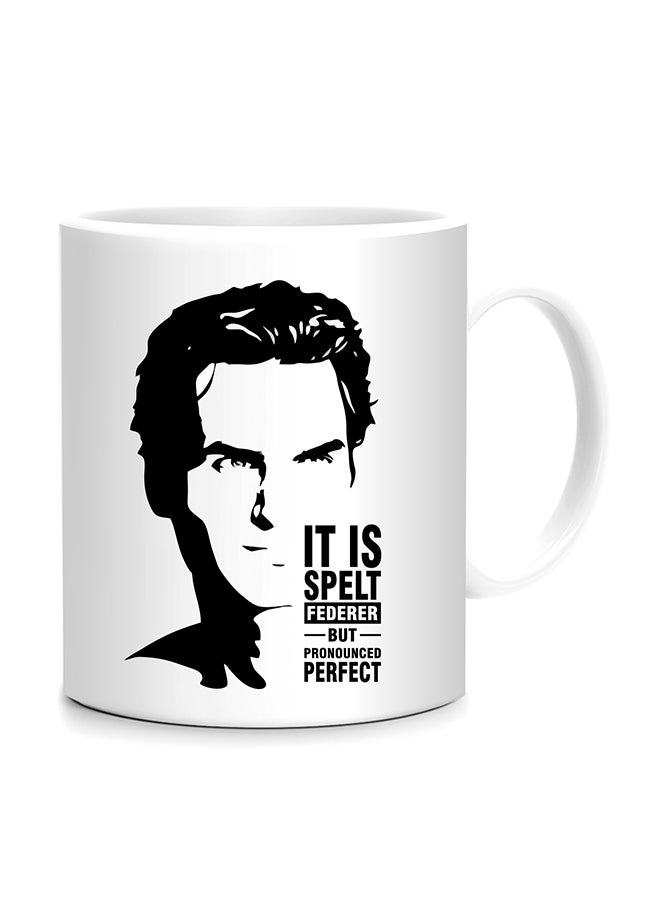 Fm Styles Roger Federer Printed Mug White/Black 10cm