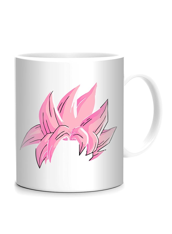 Goku Black Super Saiyan Rose Printed Mug White/Pink