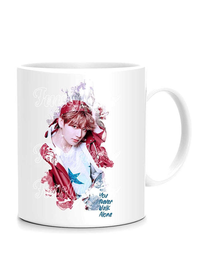 Fm Styles - BTS You Never Walk Alone Printed Mug White/Red/Blue 10cm - Image 1