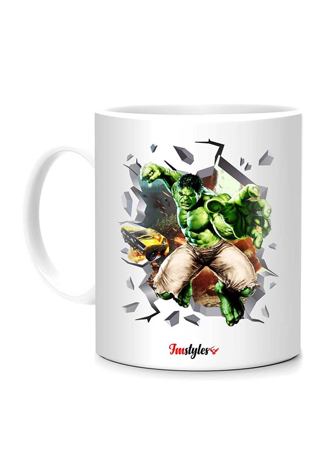 قدح بطباعة هالك 3 دي يقتحم أبيض/أخضر