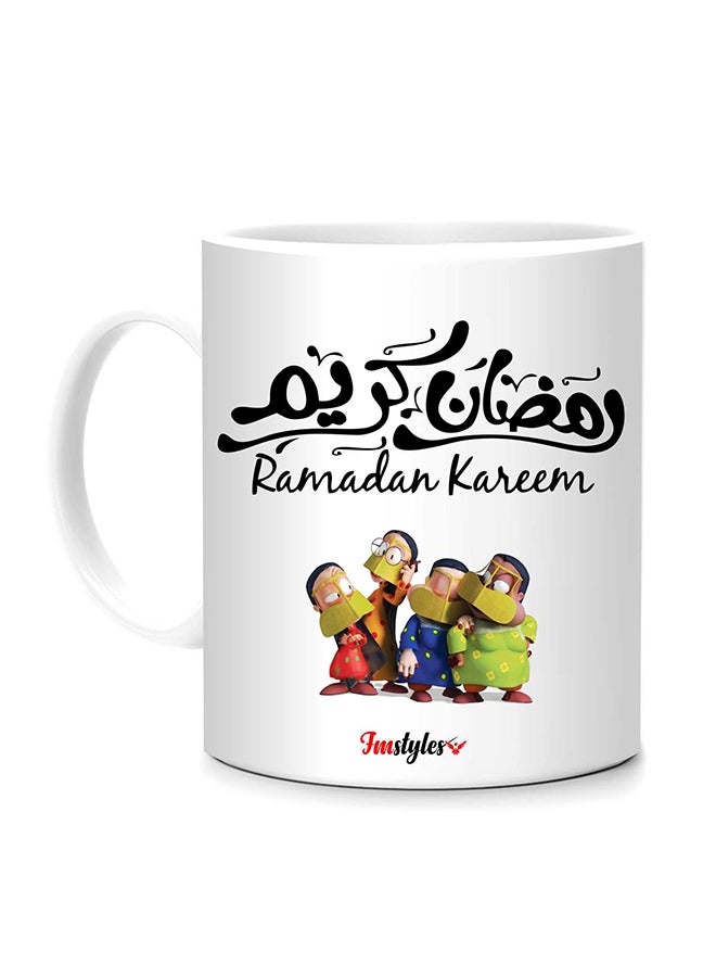 Ramadan Kareem With Arabic Cartoon Printed Mug White 10cm - v1529051679/N15217480A_1