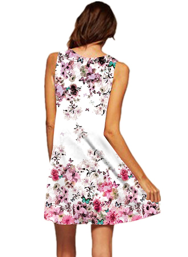 ALEOBONWAY - Summer Sleeveless Round Neck Short Dress Multicolour - Image 1