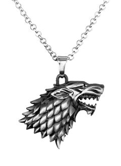 QiaoKai Alloy Wolf Head Pendant Necklace 