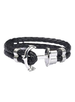 Leather Broad Anchor Bracelet
