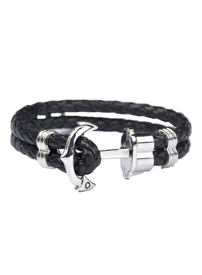 QiaoKai - Leather Broad Anchor Bracelet - Image 1