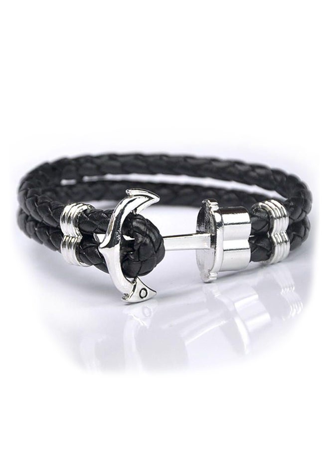 QiaoKai - Leather Broad Anchor Bracelet - Image 1