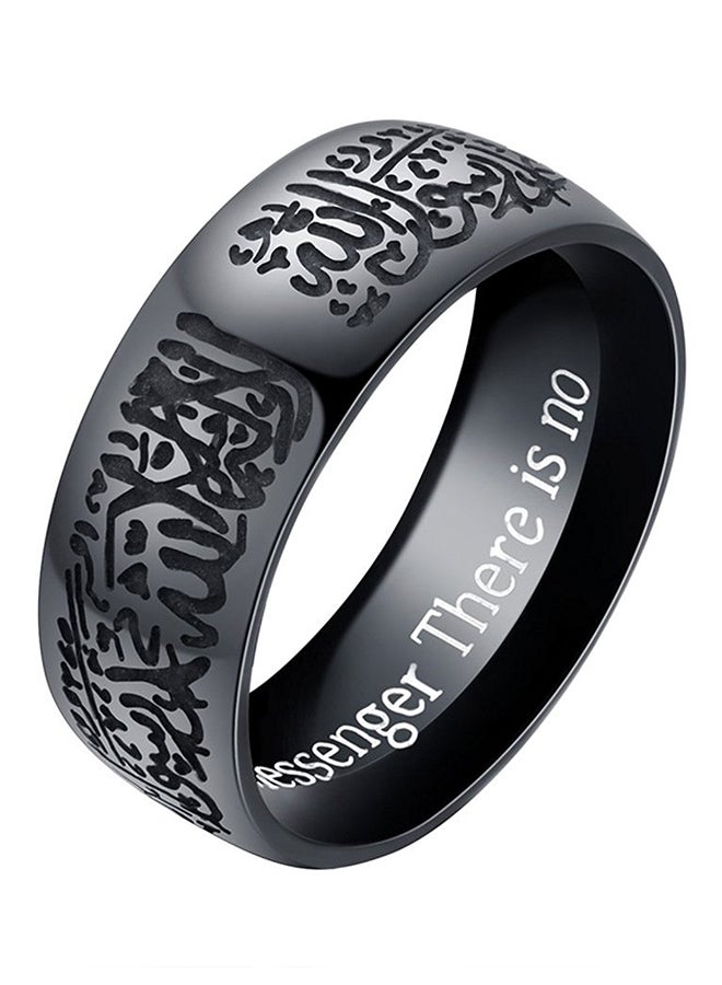 QiaoKai Titanium Steel Engraved Letter Ring - Image 1