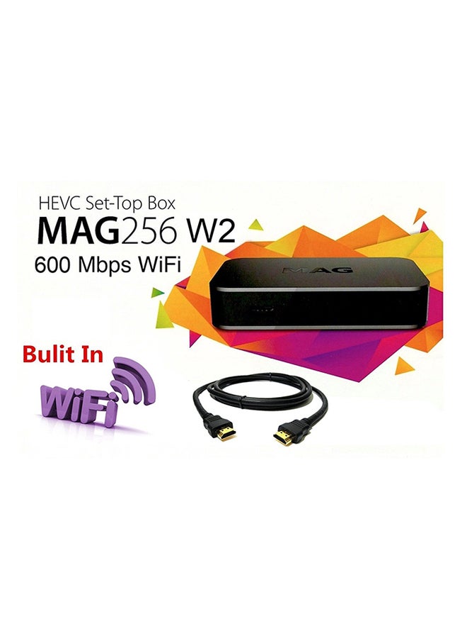 IPTV Set-Top Box With Built-In 600 Mbps Wi-Fi And HDMI Cable MAG 256 W2 Black