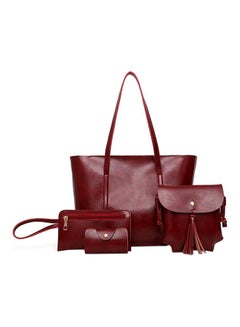 4-Piece Composite Handbag Maroon