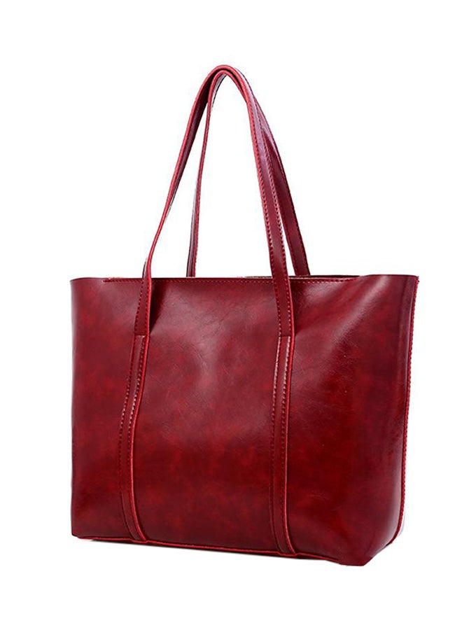 YupFun - 4-Piece Composite Handbag Maroon - Image 1