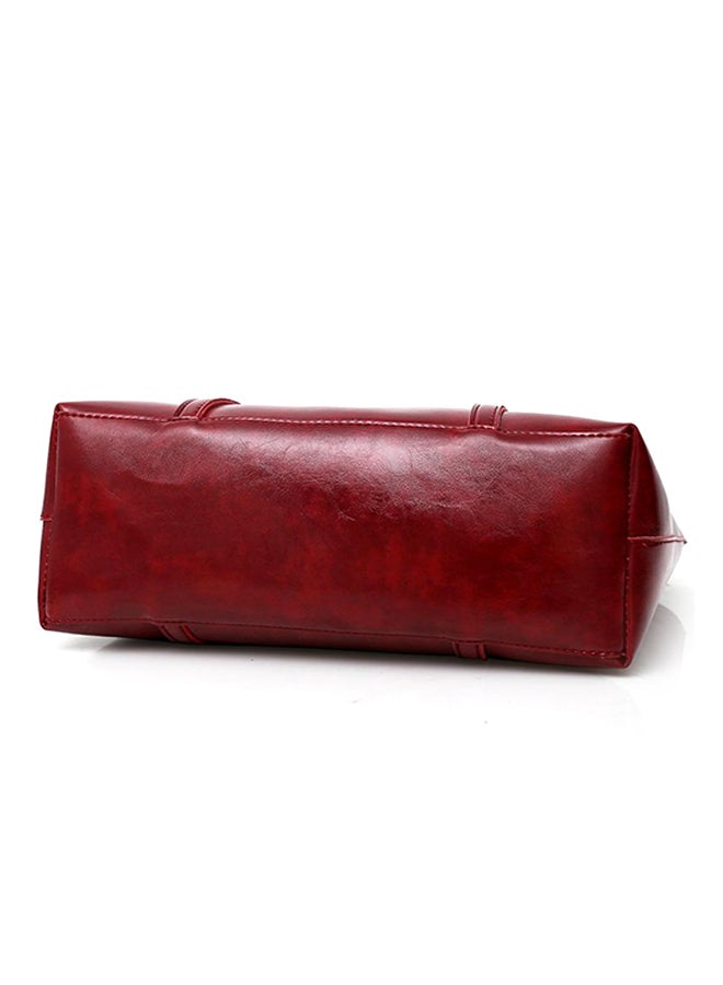 YupFun - 4-Piece Composite Handbag Maroon - Image 1