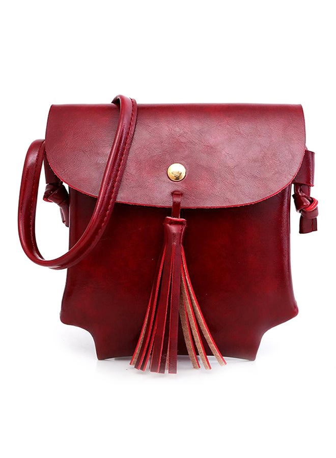 YupFun - 4-Piece Composite Handbag Maroon - Image 1