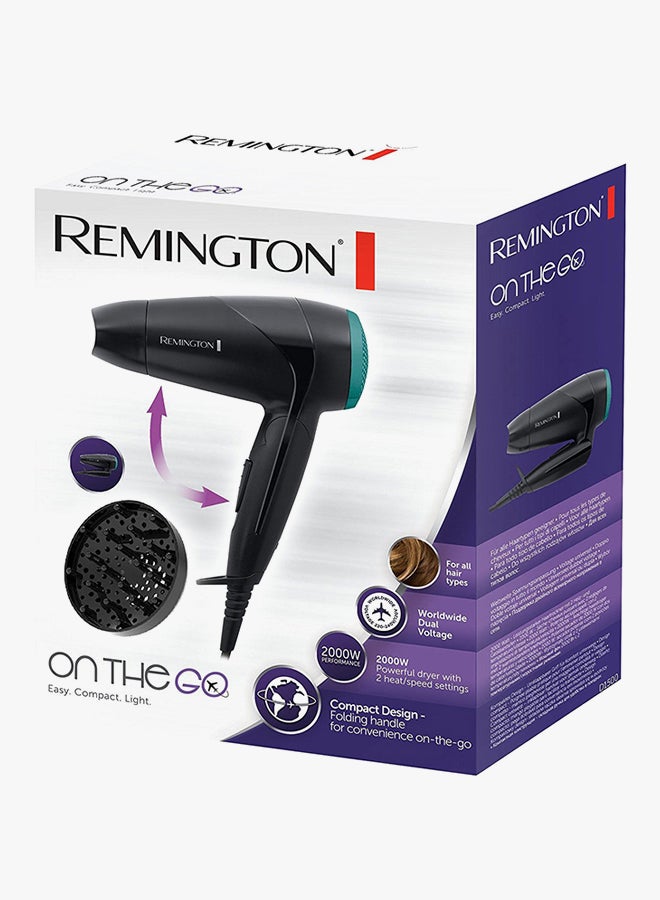 REMINGTON Hair Dryer Black/Green  - Image 3