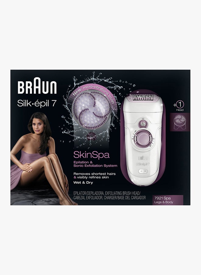 براون آلة نزع الشعر من سيلك إيبل 7 سونيك للتقشير أبيض/أرجواني - Image 2