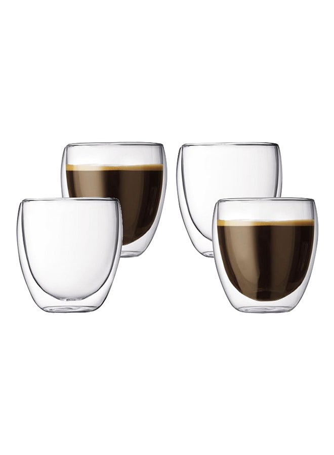 BLACKSTONE 4-Piece Double Wall Glass Tumbler Set Clear 250ml  - Image 1