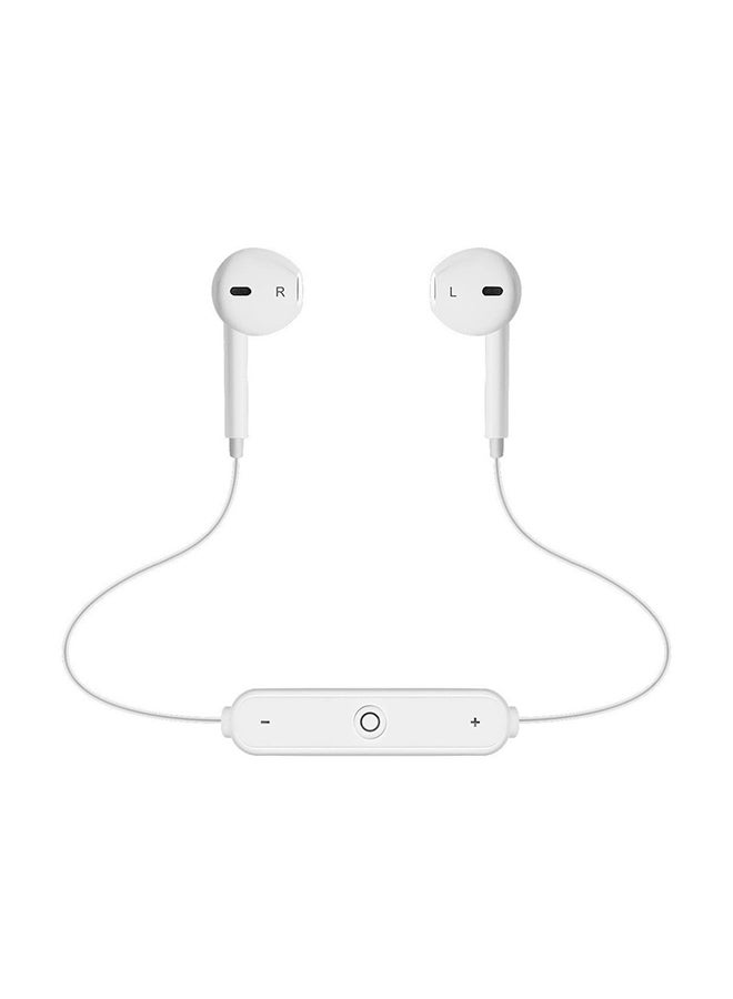 زيدلي سماعة أذن داخلية ستيريو لاسلكية تعمل بالبلوتوث مع ميكروفون لهاتف S6 أبيض - Image 1