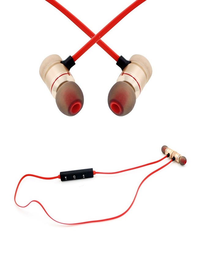 ZIDLI Bluetooth In-Ear Stereo Headphones Red/Beige - Image 2