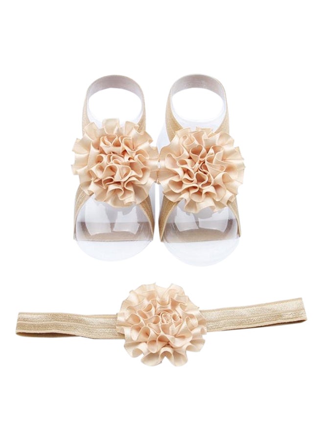 Barefoot Sandals With Flower Design Headband