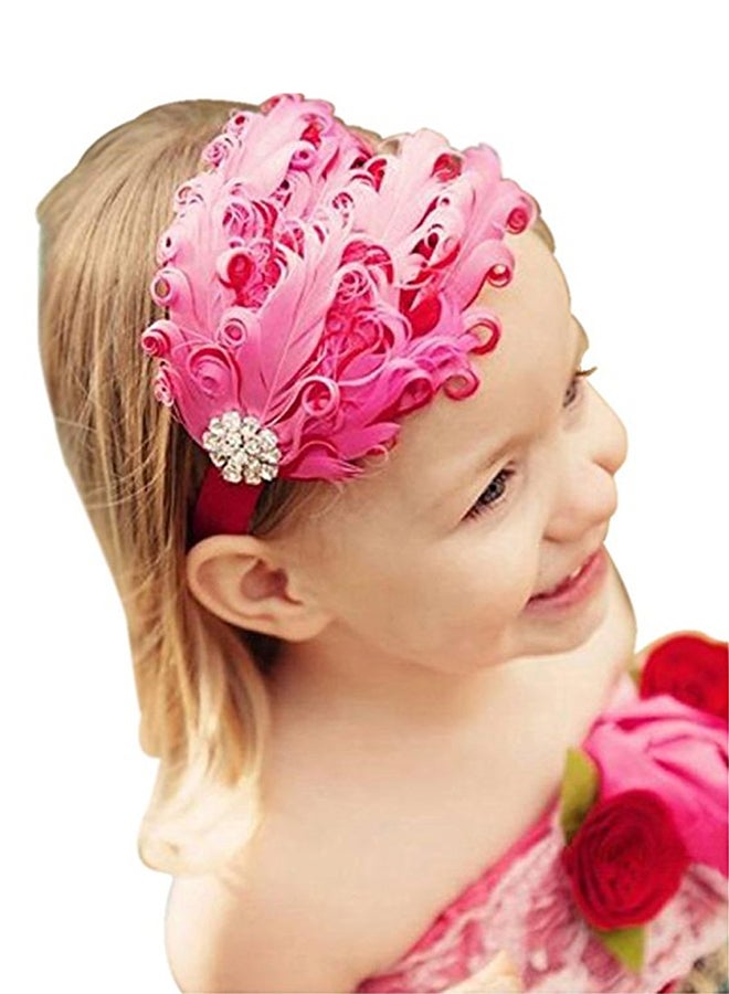 Feather Design Elastic Cotton Headband