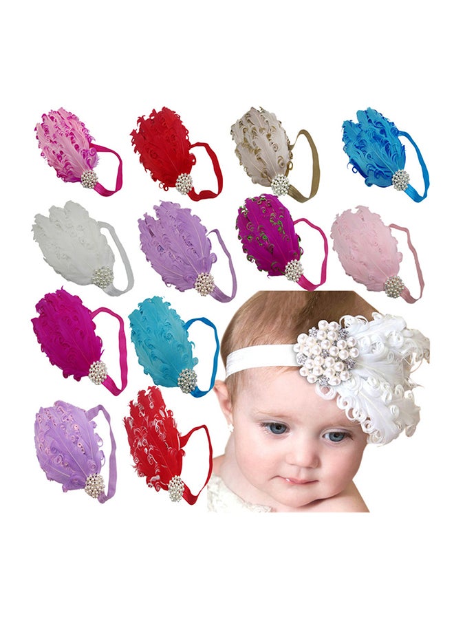 Feather Design Elastic Cotton Headband
