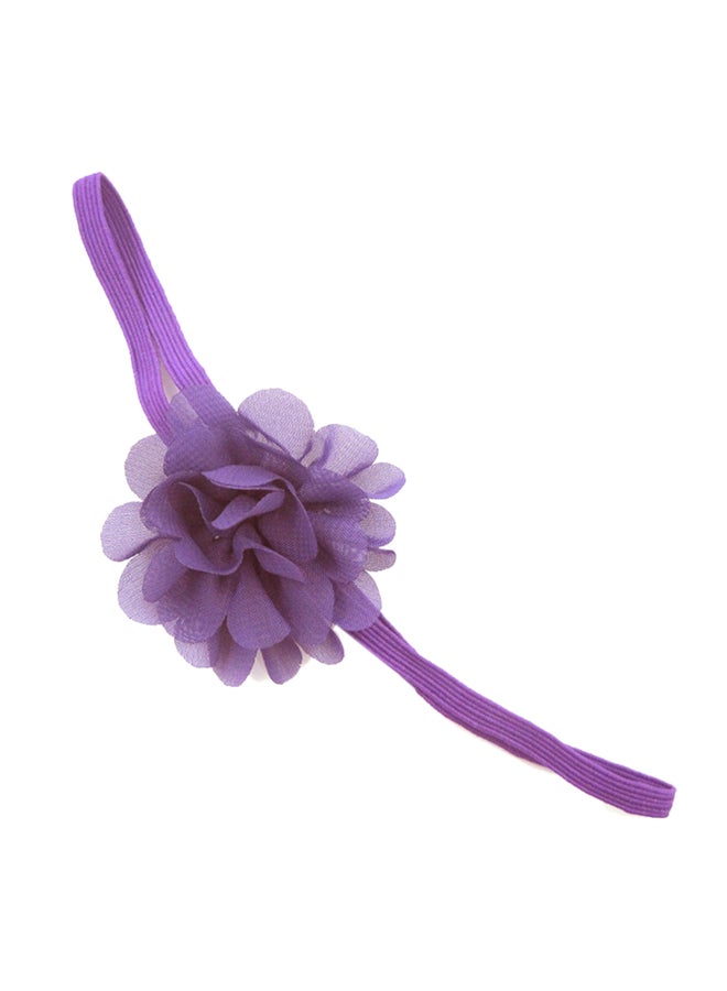 Chiffon Flower Elasticize Hairband Purple - Image 1
