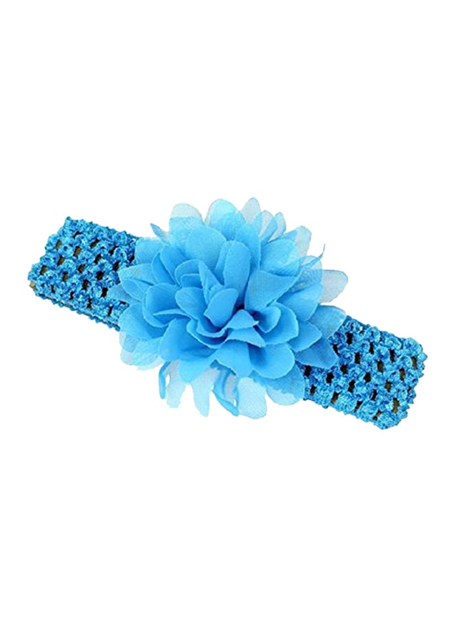 Chiffon Flower Decor Headband Blue