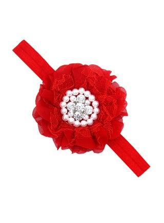 Stretchy Lace Flower Deisgn Headband Red - v1529313762/N15339463A_1