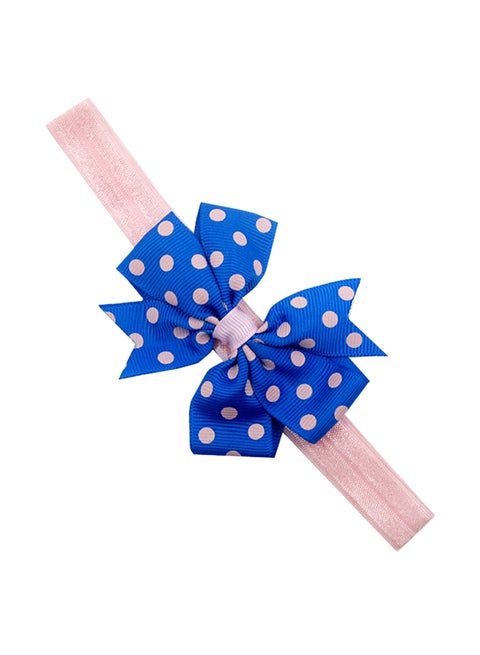 Canserin Elastic Printed Bowknot Headband Blue