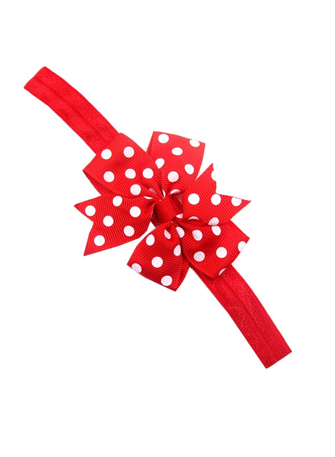 ربطة رأس كانسرين مطبوعة ومطاطية بعقدة على شكل الفراشة أحمر