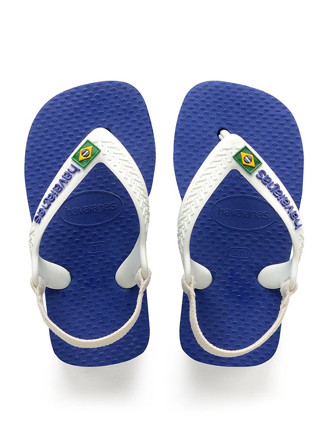 havaianas Brazil Logo Flip Flops With Sling Back Strap Marine Blue