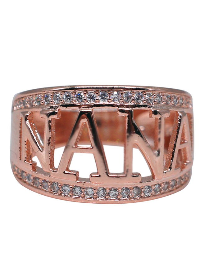 Bluelans Nana Carving Hollow Shiny Rhinestone Inlaid Ring