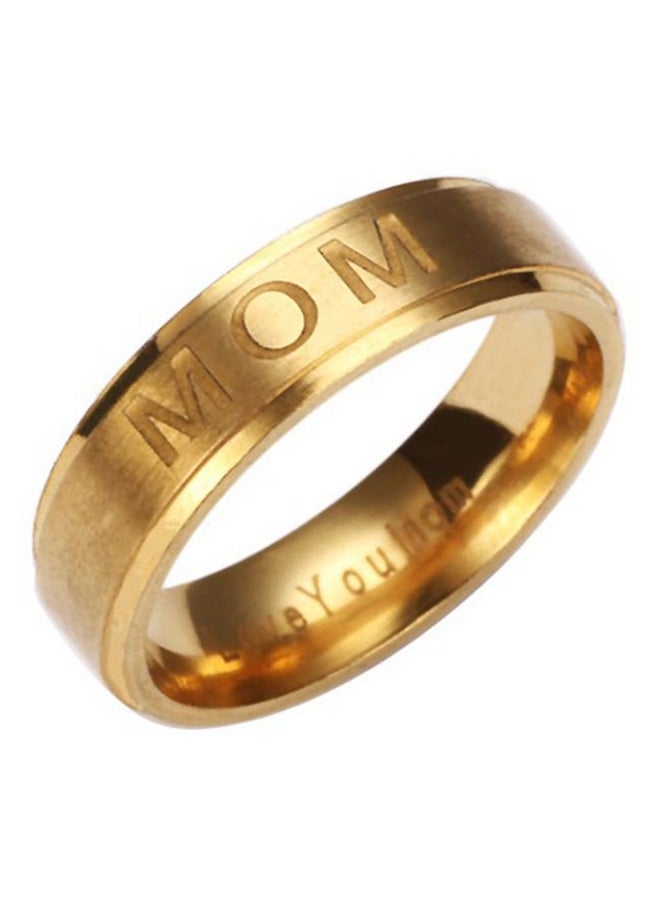 Bluelans Mom Dad Stainless Steel Carving Ring 