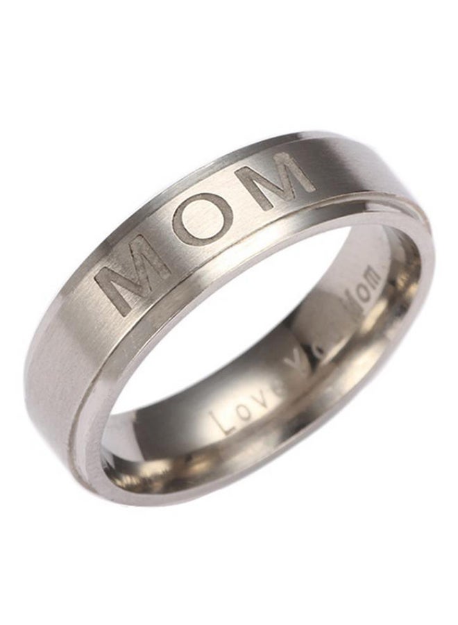 Bluelans Mom Dad Stainless Steel Carving Ring 