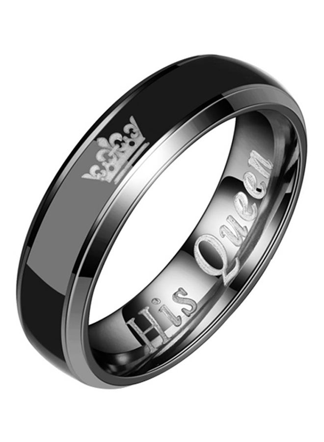 بلولانز خاتم من التيتانيوم الصلب على شكل تاج ومطبوع عليه هيز كوين