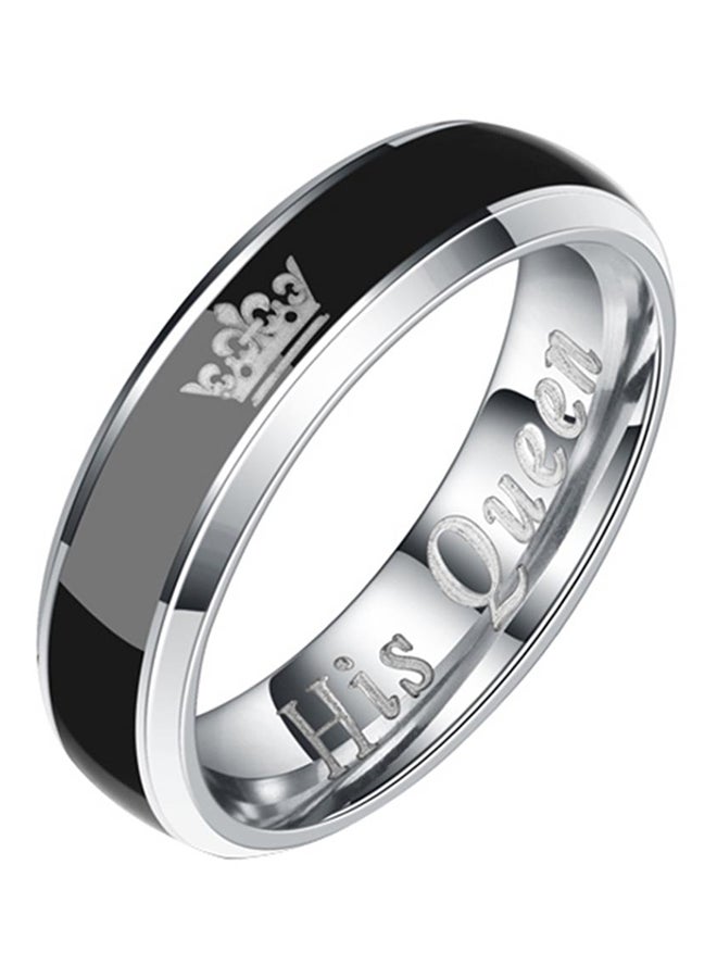 Bluelans Titanium Steel Crown His Queen Ring 