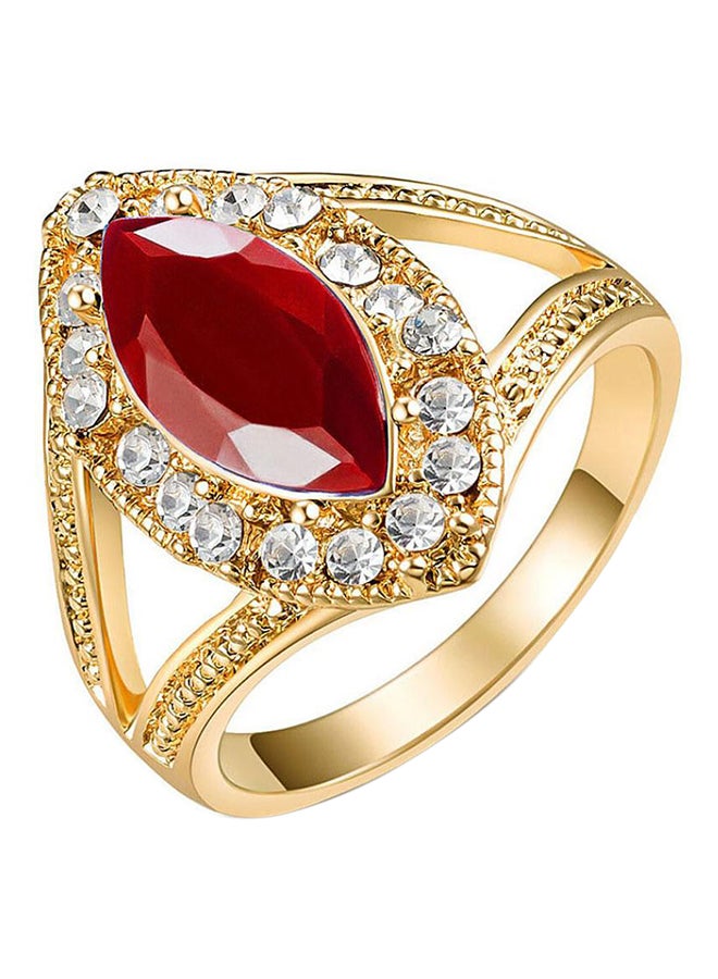 بلولانز خاتم تقليدي على شكل تاج ملكي فيه قطرة ماء ومزين بحجر الراين