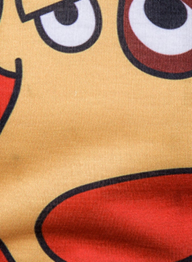 تيشيرت بوليستر على شكل غزال الرنة بطباعة ثلاثية الابعاد برتقالي - Image 4