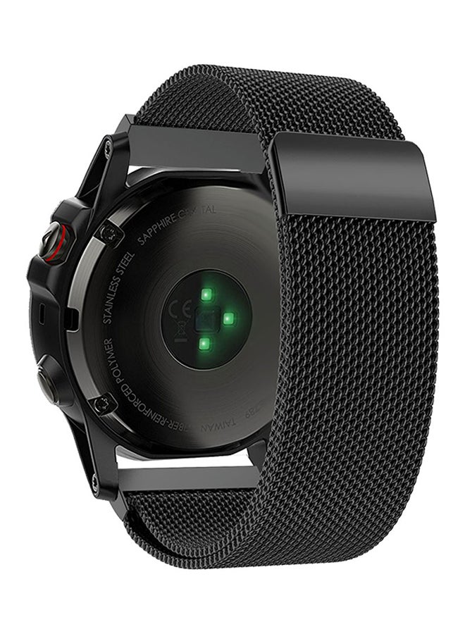 ISank - Milanese Loop Smart Watch Band For Garmin Fenix 5X Black - Image 1